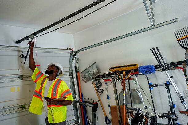 Professional Garage Door Panel Replacement technician working in New Port Richey East, FL